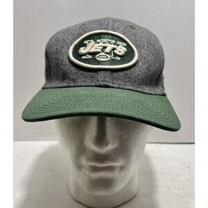 New York Jets Green/Grey Large -XLarge Soft Wool USA New Era 39 EUC
